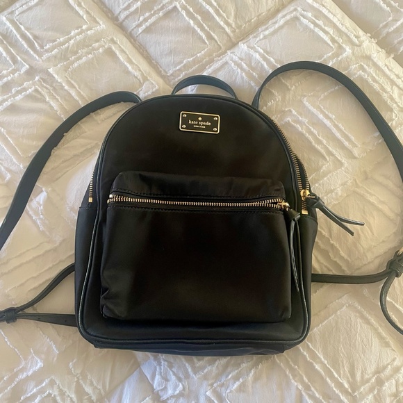 Kate Spade Bradley Small Black Nylon & Leather Backpack – Gold Hardware - Picture 4 of 8